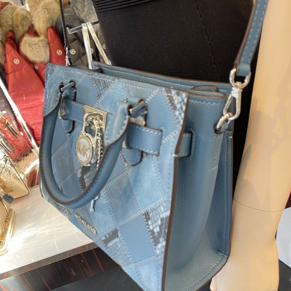 MICHAEL KORS Hamilton Small Patchwork Satchel Crossbody Bag
Cornflower 
NWT - Picture 8 of 16